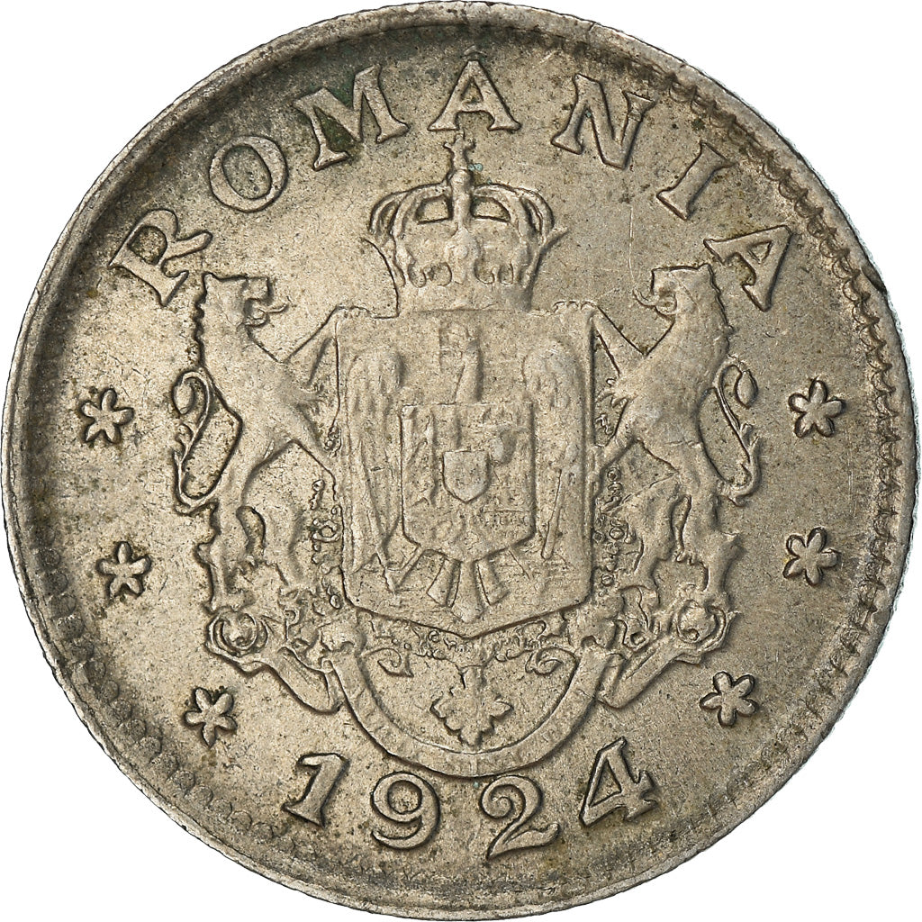 Moneda, Rumanía, Ferdinand I, Leu, 1924, MBC, Cobre - níquel, KM:46