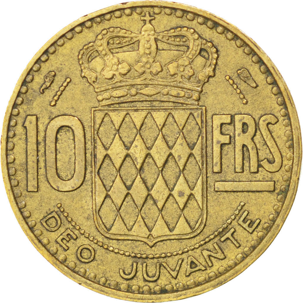 Coin, Monaco, Rainier III, 10 Francs, 1951, EF(40-45), Aluminum-Bronze, KM:130