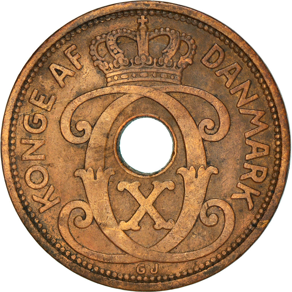 Coin, Denmark, Christian X, 5 Öre, 1928, Copenhagen, EF(40-45), Bronze