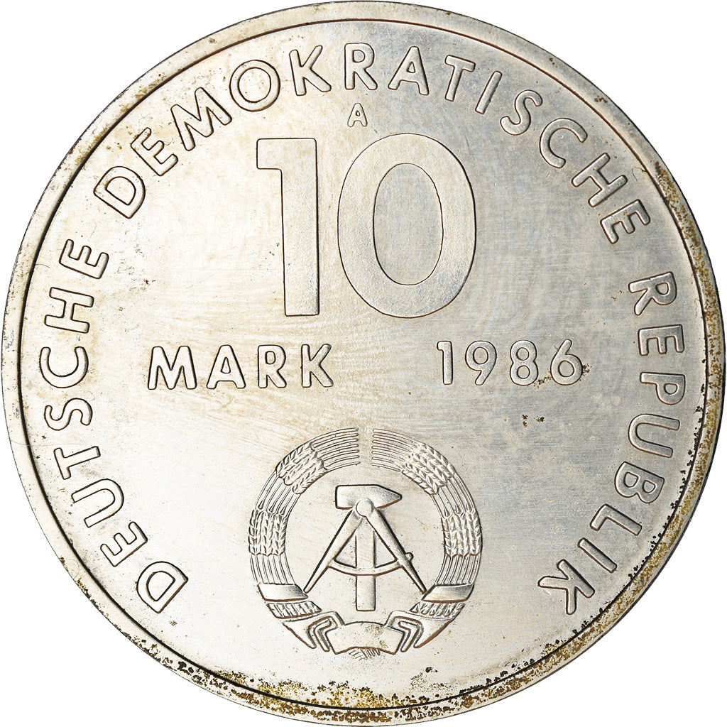 Moeda, ALEMANHA - REPÚBLICA DEMOCRÁTICA, 10 Mark, 1986, Berlin, EF(40-45)