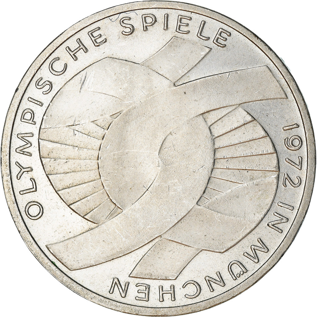 Moneda, ALEMANIA - REPÚBLICA FEDERAL, 10 Mark, 1972, Stuttgart, EBC, Plata