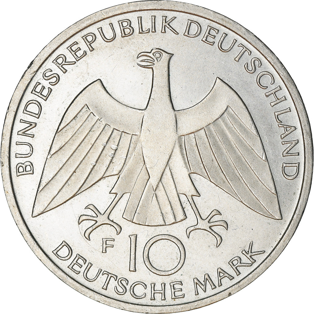 Moneda, ALEMANIA - REPÚBLICA FEDERAL, 10 Mark, 1972, Stuttgart, EBC, Plata