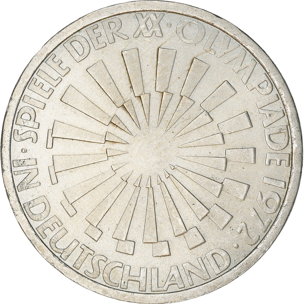 Coin, GERMANY - FEDERAL REPUBLIC, 10 Mark, 1972, Hamburg, EF(40-45), Silver