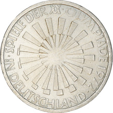 Coin, GERMANY - FEDERAL REPUBLIC, 10 Mark, 1972, Hamburg, EF(40-45), Silver
