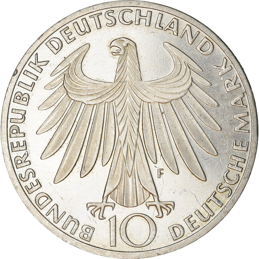 Monnaie, République fédérale allemande, 10 Mark, 1972, Stuttgart, SUP