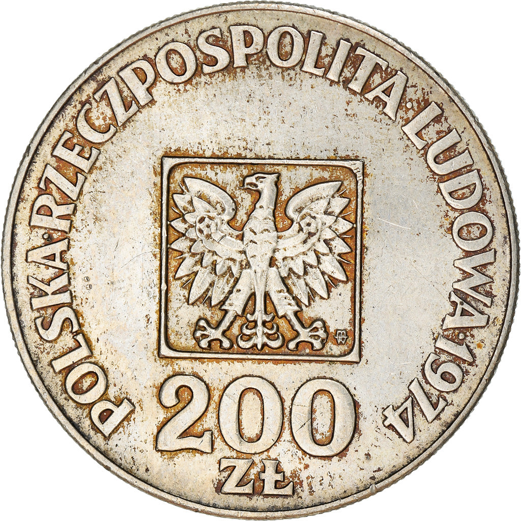 Moneta, Polonia, 200 Zlotych, 1974, Warsaw, BB, Argento, KM:72