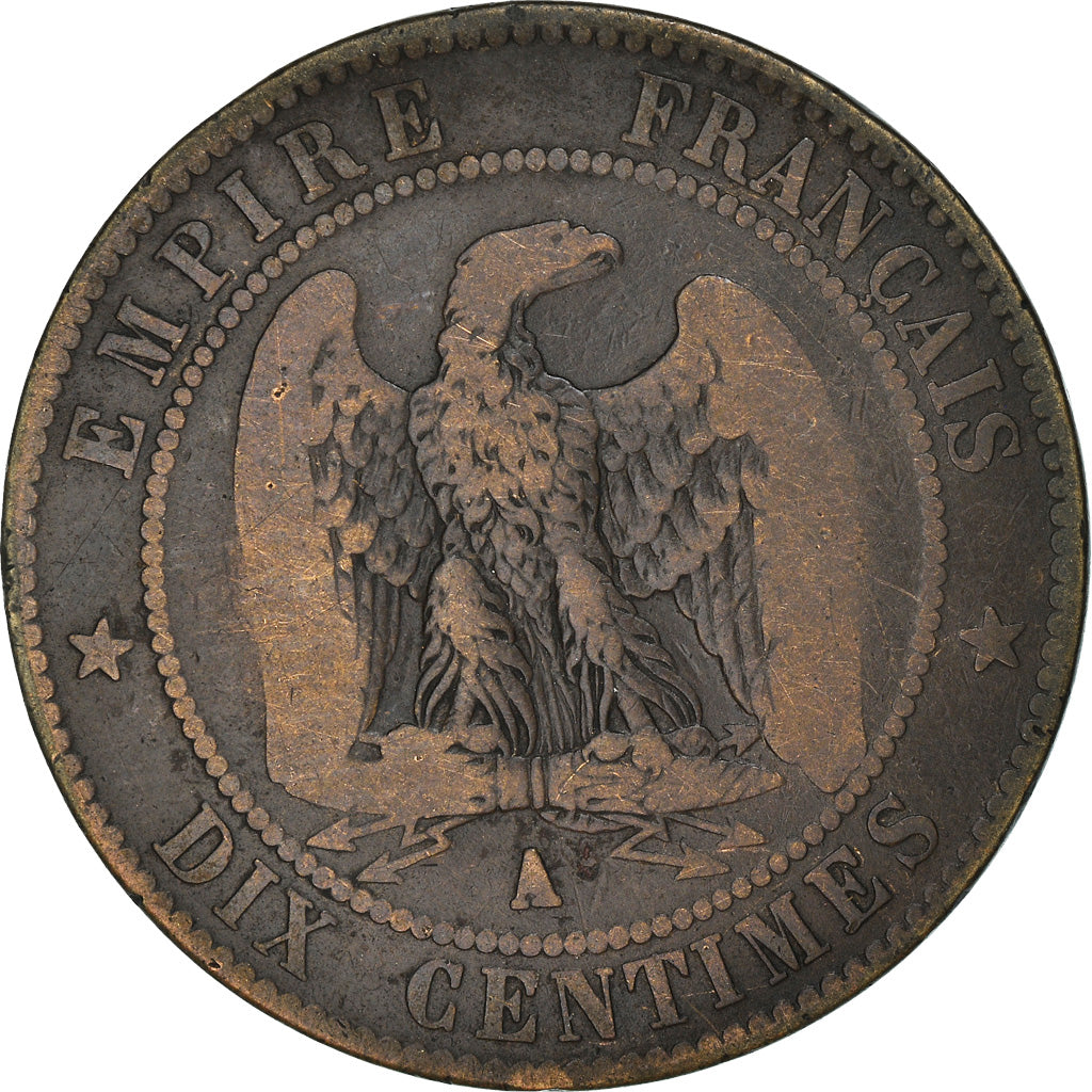 Münze, Frankreich, Napoleon III, 10 Centimes, 1856, Paris, S, Bronze, KM:771.1