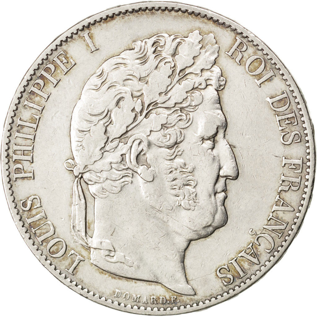 Coin, France, Louis-Philippe, 5 Francs, 1847, Paris, AU(50-53), Silver