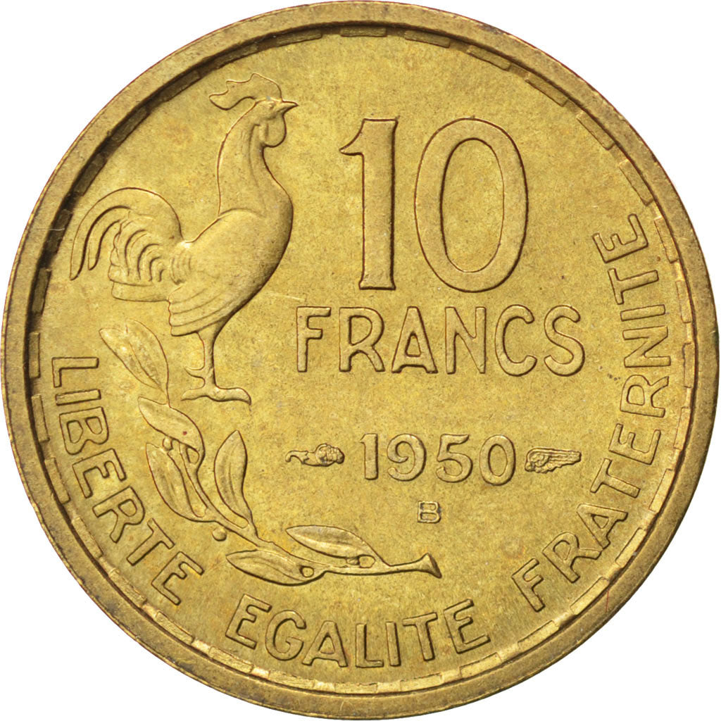 Coin, France, Guiraud, 10 Francs, 1950, Beaumont le Roger, AU(55-58)