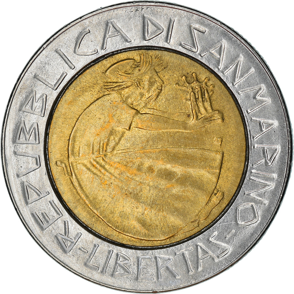 Moneta, San Marino, 500 Lire, 1985, EF(40-45), Bimetaliczny, KM:181