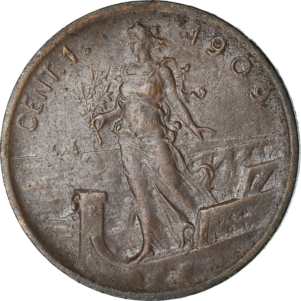 Monnaie, Italie, Vittorio Emanuele III, Centesimo, 1909, Rome, TB+, Bronze