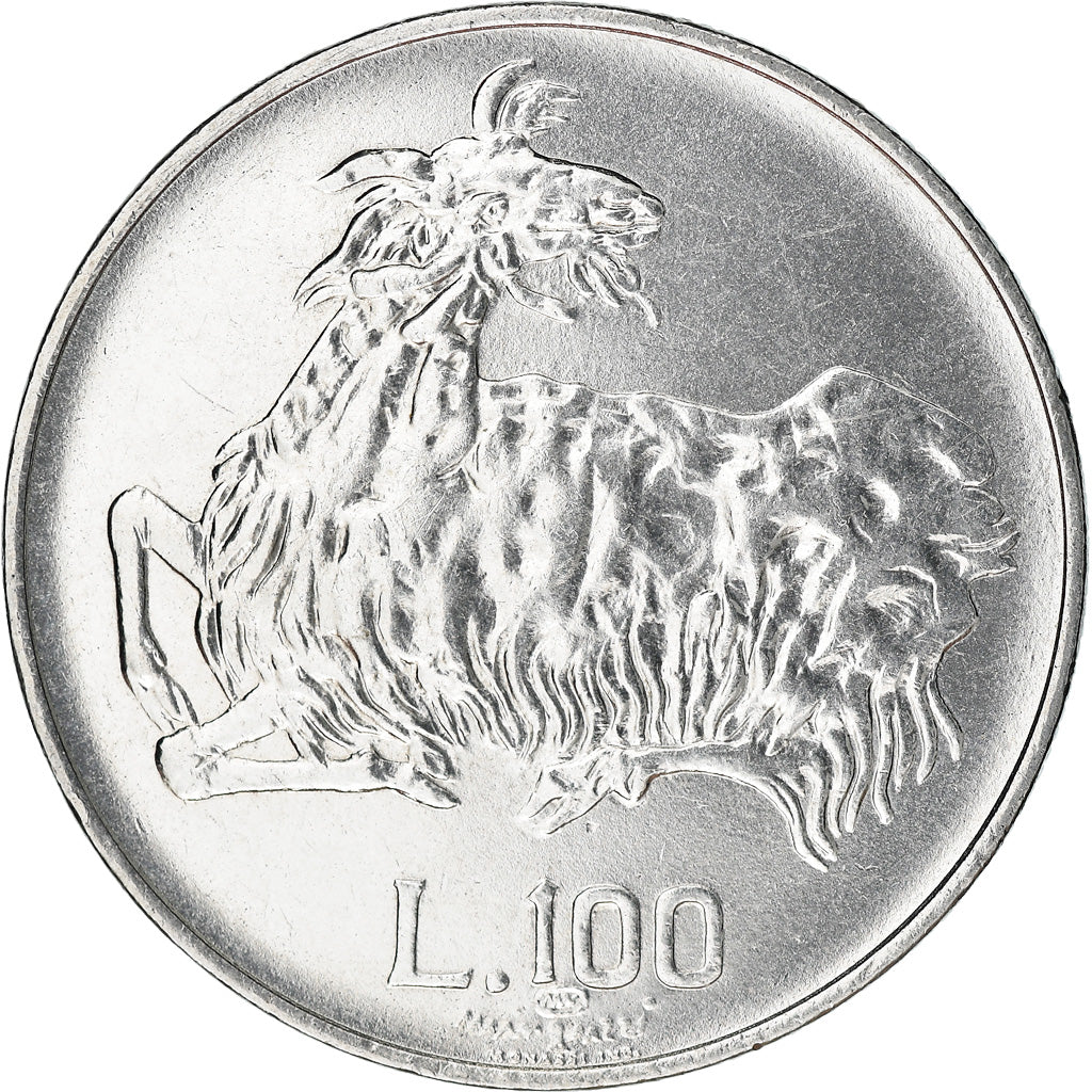 Münze, San Marino, 100 Lire, 1974, Rome, SS+, Steel, KM:36