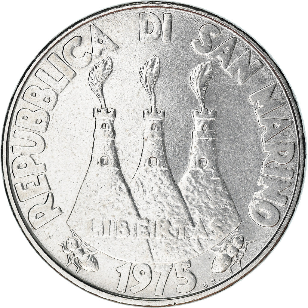 Moneda, San Marino, 100 Lire, 1975, EBC+, Acero, KM:46
