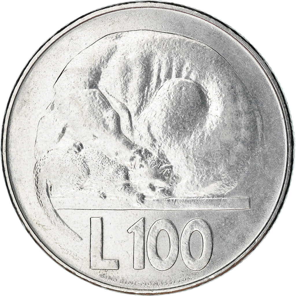 Moneda, San Marino, 100 Lire, 1975, EBC+, Acero, KM:46