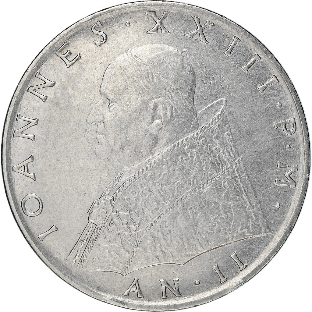Coin, VATICAN CITY, John XXIII, 100 Lire, 1960, Roma, VF(30-35), Stainless