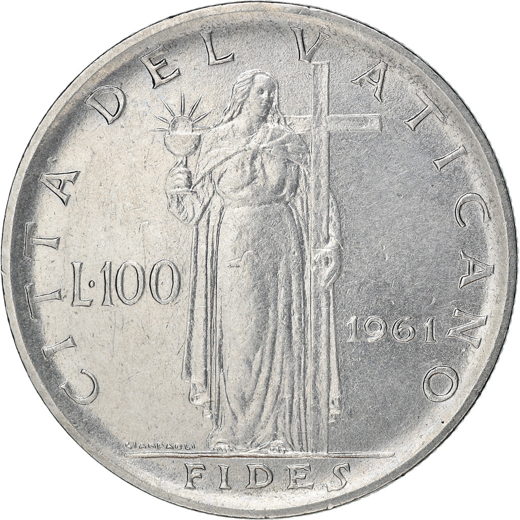 Moneta, CITTÀ DEL VATICANO, John XXIII, 100 Lire, 1961, BB, Acciaio