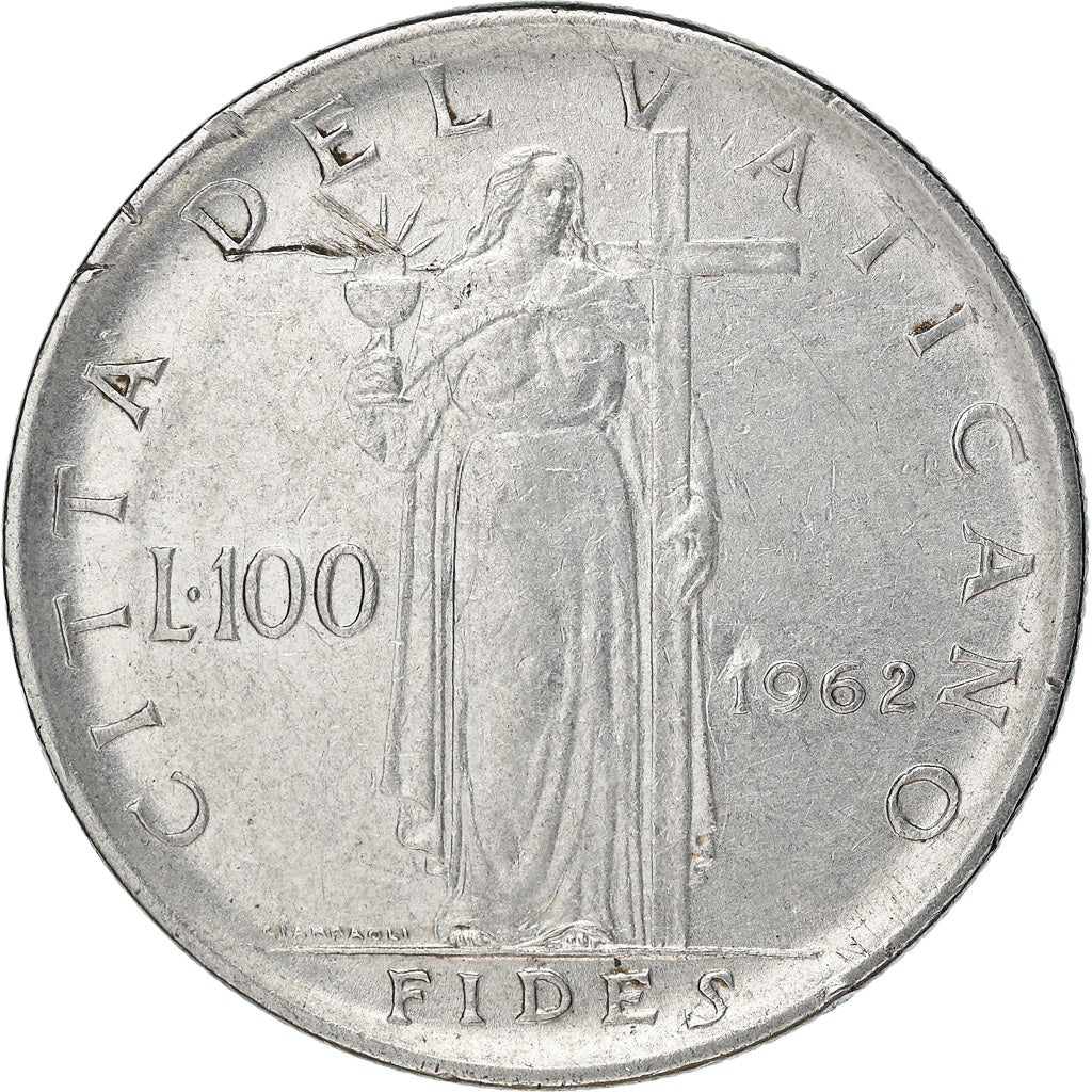 Monnaie, Cité du Vatican, John XXIII, 100 Lire, 1962, TB+, Stainless Steel