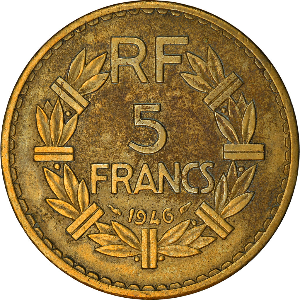 Moneta, Francia, Lavrillier, 5 Francs, 1946, BB, Alluminio-bronzo, KM:888a.2