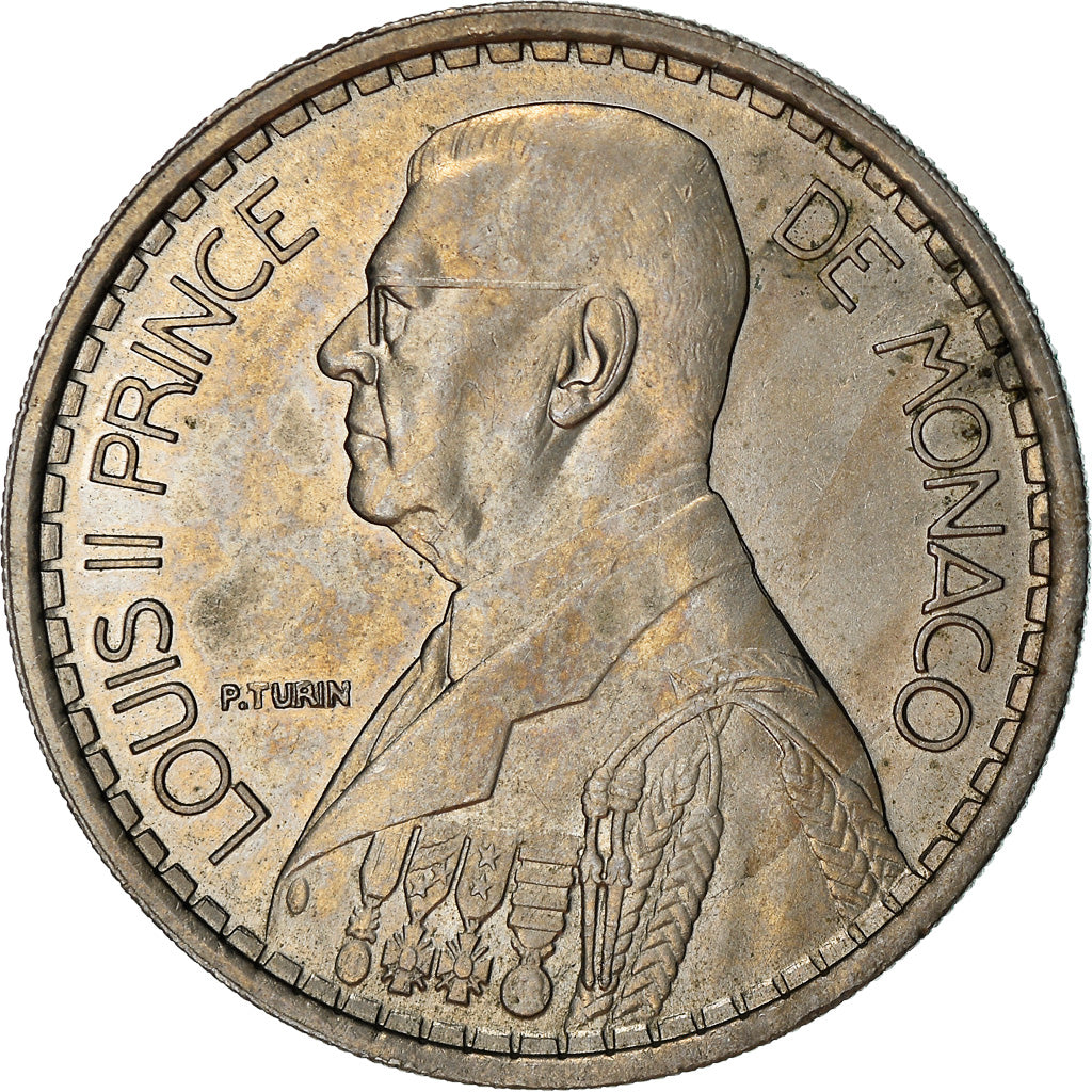 Moneta, Monaco, Louis II, 20 Francs, Vingt, 1947, Poissy, BB, Rame-nichel