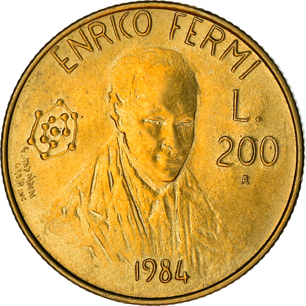 Coin, San Marino, 200 Lire, 1984, Rome, AU(55-58), Aluminum-Bronze, KM:166