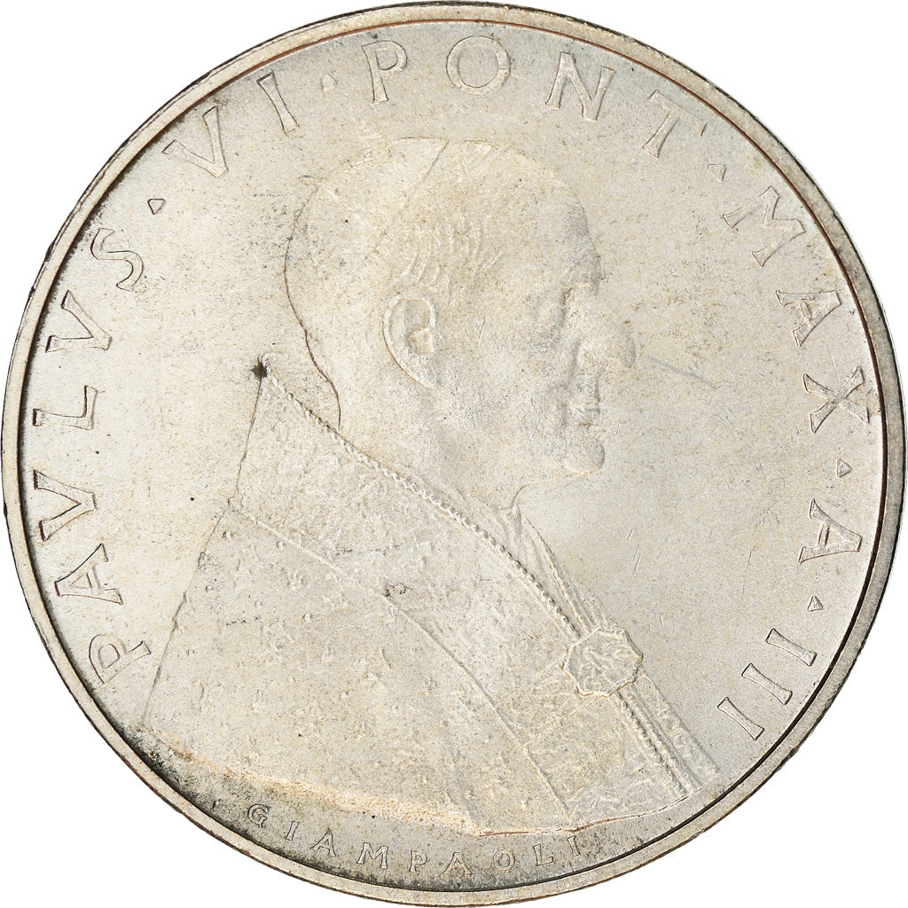 VATICAN CITY, Paul VI, 500 Lire, 1965, AU(55-58), Silver, KM:83.2