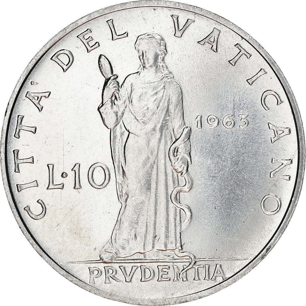Monnaie, Cité du Vatican, Paul VI, 10 Lire, 1963, SUP, Aluminium, KM:79.1