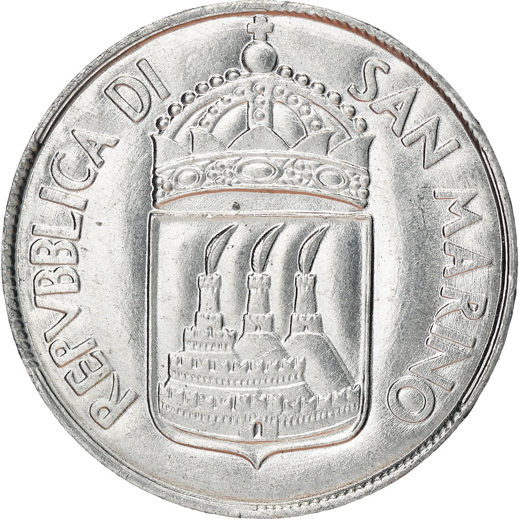 Moeda, San Marino, Lira, 1973, Rome, AU(55-58), Alumínio, KM:22