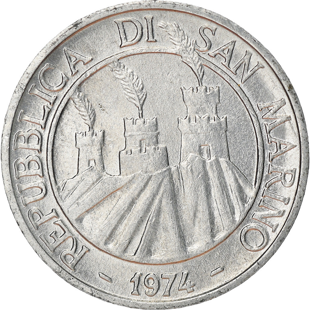Moneta, San Marino, Lira, 1974, Rome, SPL+, Alluminio, KM:30