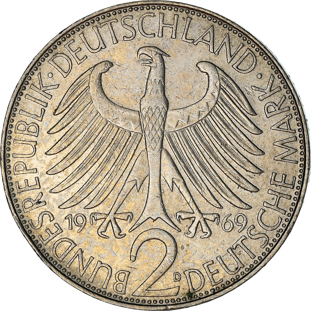 Moneta, GERMANIA - REPUBBLICA FEDERALE, 2 Mark, 1969, Munich, BB, Rame-nichel