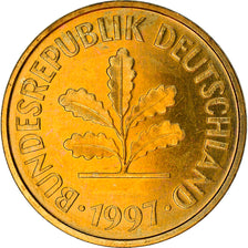 Coin, GERMANY - FEDERAL REPUBLIC, 5 Pfennig, 1997, Munich, BE, MS(63), Brass