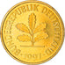 Coin, GERMANY - FEDERAL REPUBLIC, 5 Pfennig, 1997, Karlsruhe, BE, MS(63), Brass