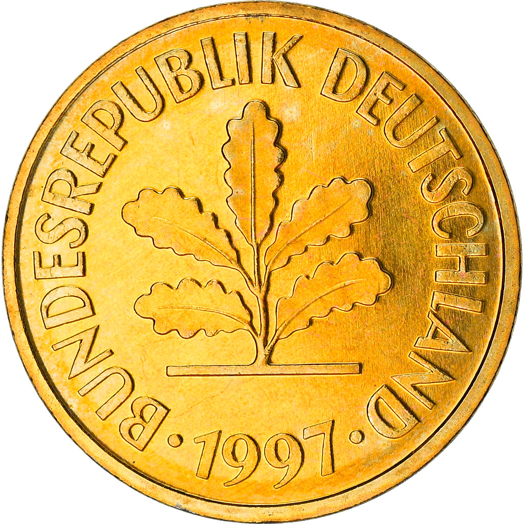 Moneta, GERMANIA - REPUBBLICA FEDERALE, 5 Pfennig, 1997, Hambourg, BE, SPL