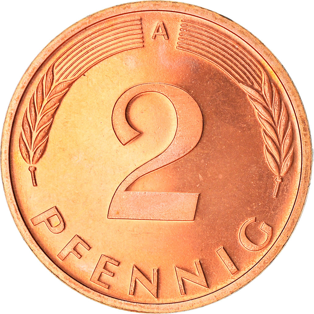 Coin, GERMANY - FEDERAL REPUBLIC, 2 Pfennig, 1997, Berlin, BE, MS(63), Copper