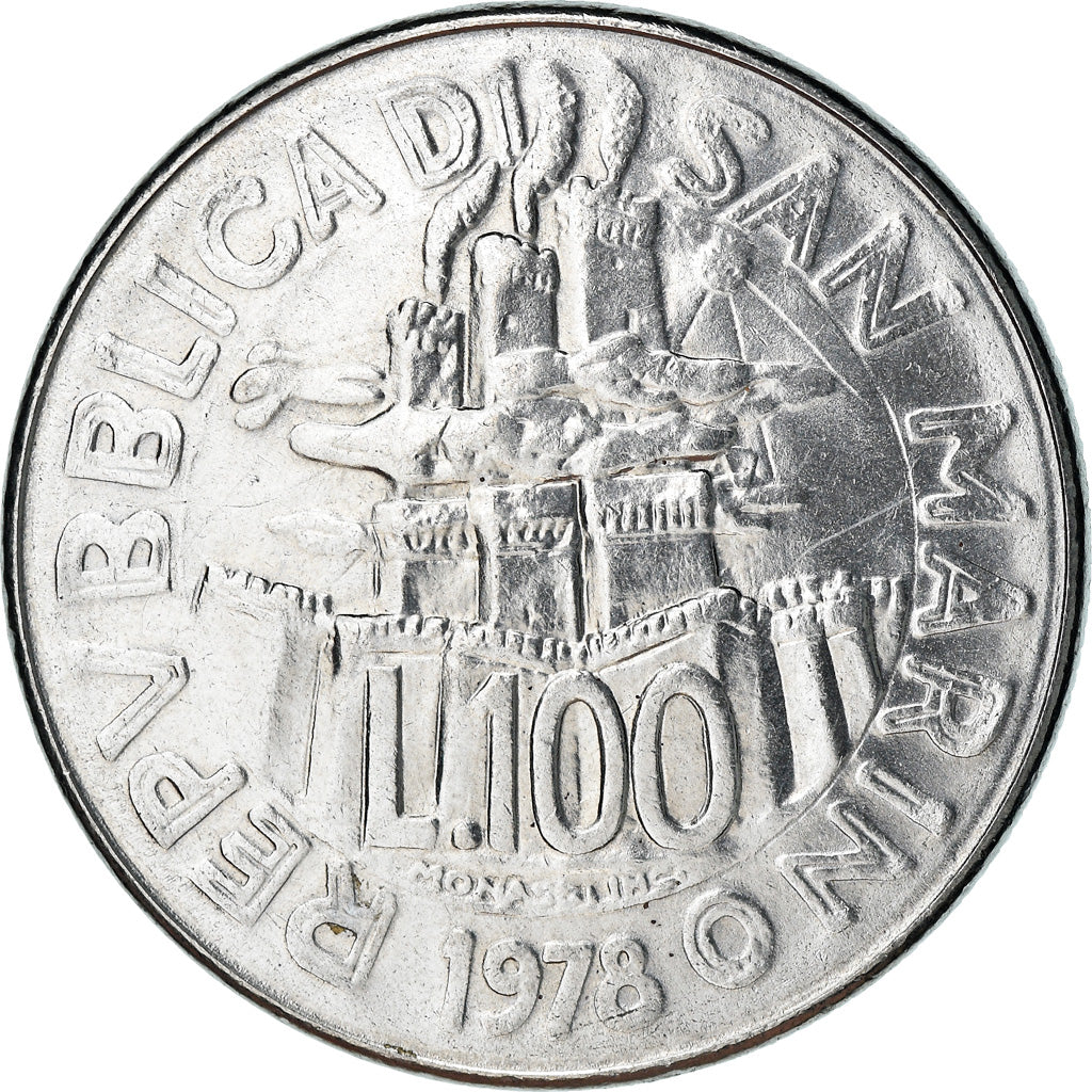 Moneta, San Marino, 100 Lire, 1978, Rome, SPL-, Acciaio, KM:82