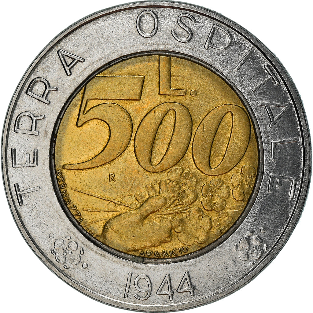 Moneta, San Marino, 500 Lire, 1991, Rome, AU(55-58), Bimetaliczny, KM:269