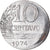 Coin, Brazil, 10 Centavos, 1974, planchet error, AU(55-58), Stainless Steel