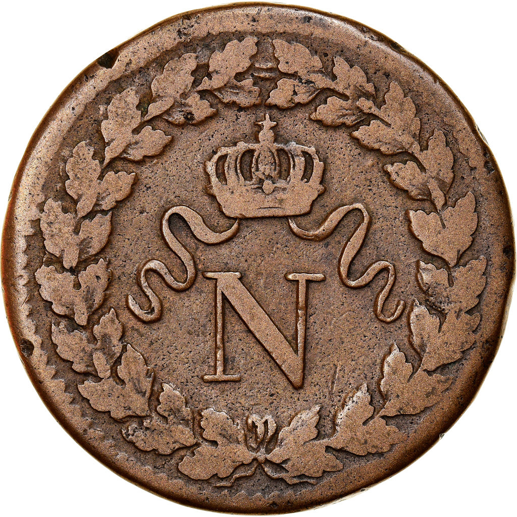 Münze, Frankreich, Napoléon I, Decime, 1814, Strasbourg, S, Bronze, KM:700