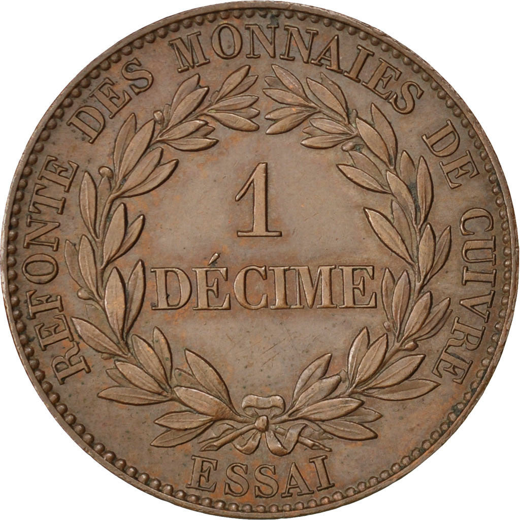 Moneta, Francia, Decime, 1840, SPL-, Rame, KM:E10, Gadoury:212