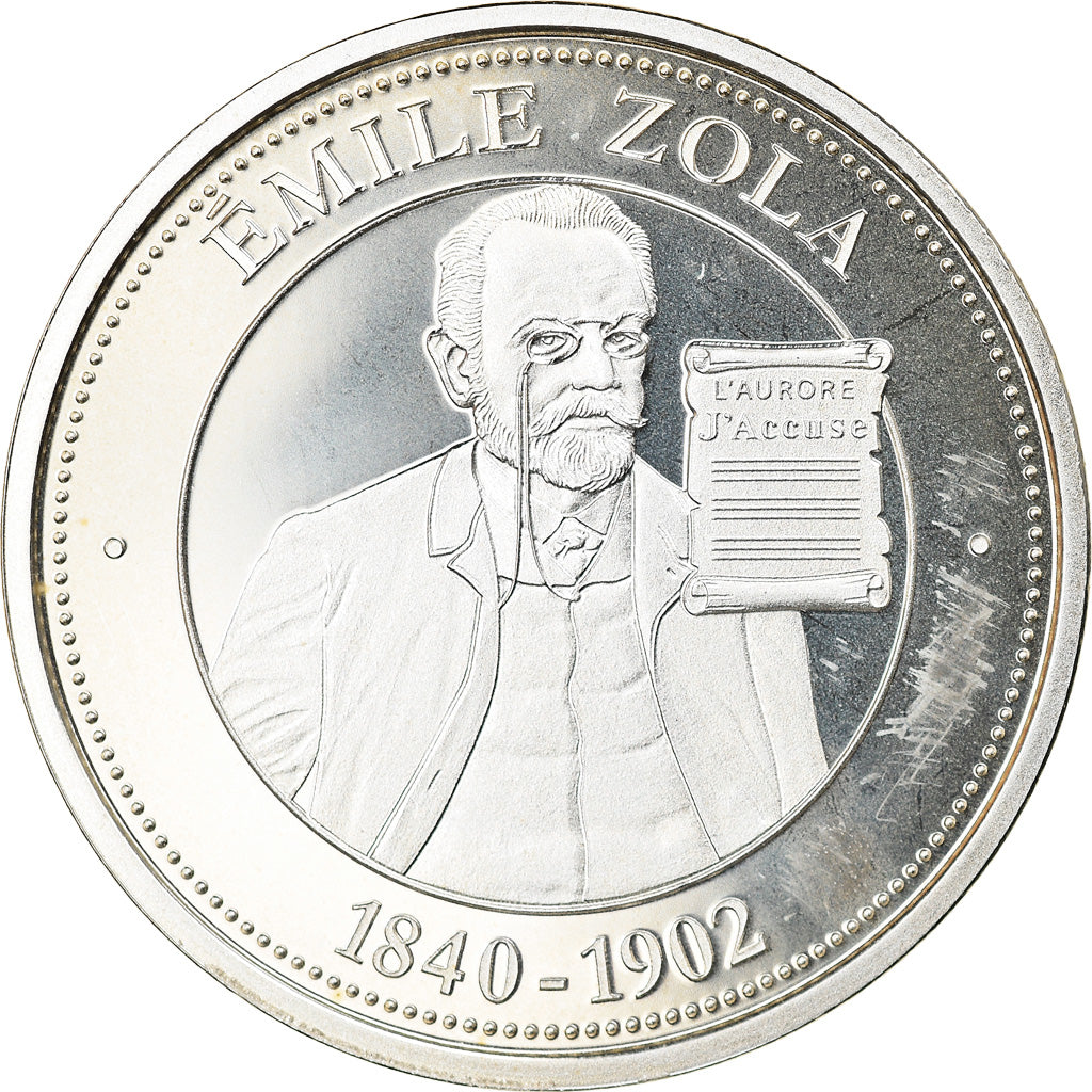 France, Medal, Collection Panthéon, Émile Zola, Littérature, MS(65-70)