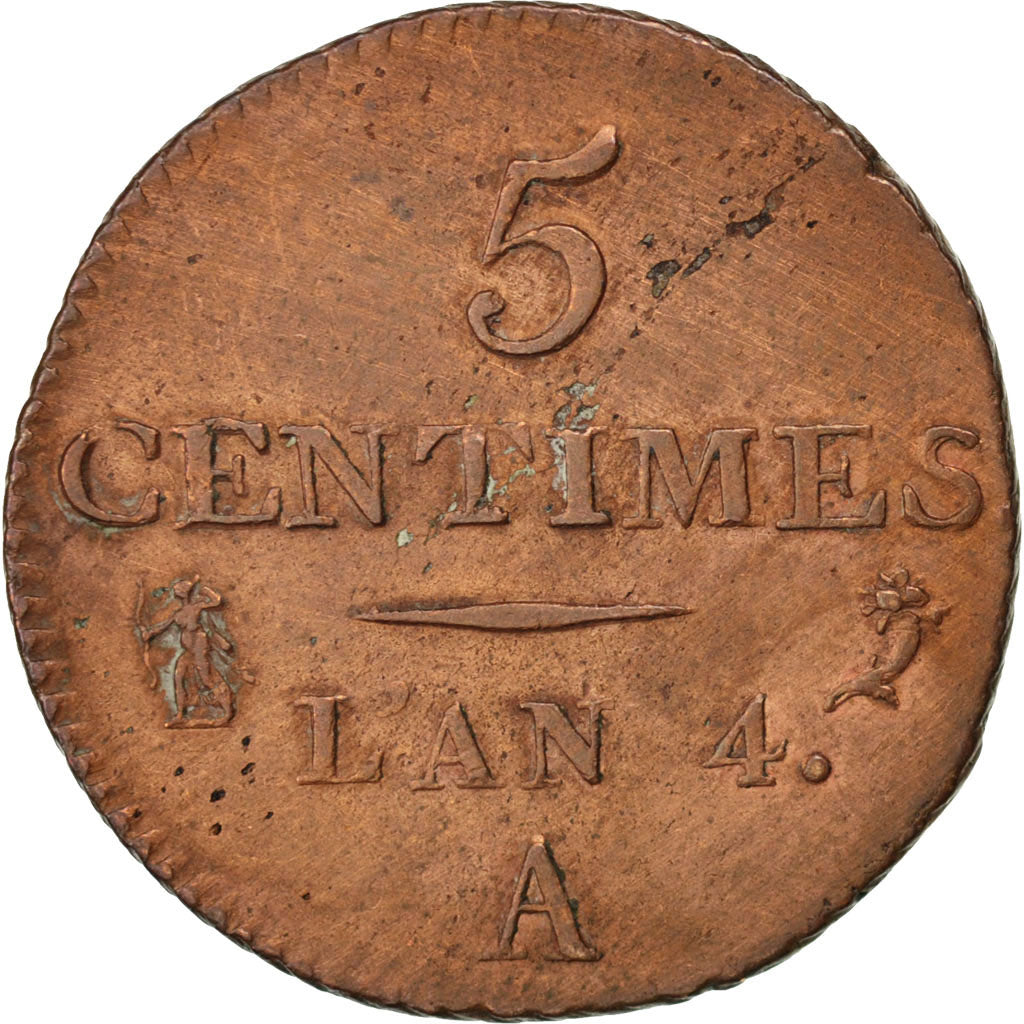 Coin, France, Dupré, 5 Centimes, 1796, Paris, EF(40-45), Bronze, KM:635.1
