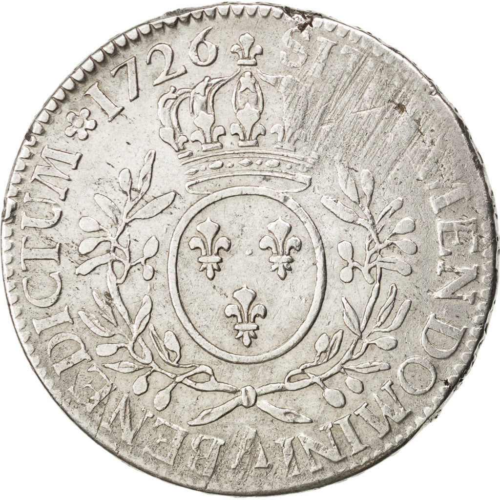 Coin, France, Louis XV, Écu aux branches d'olivier, Ecu, 1726, Paris