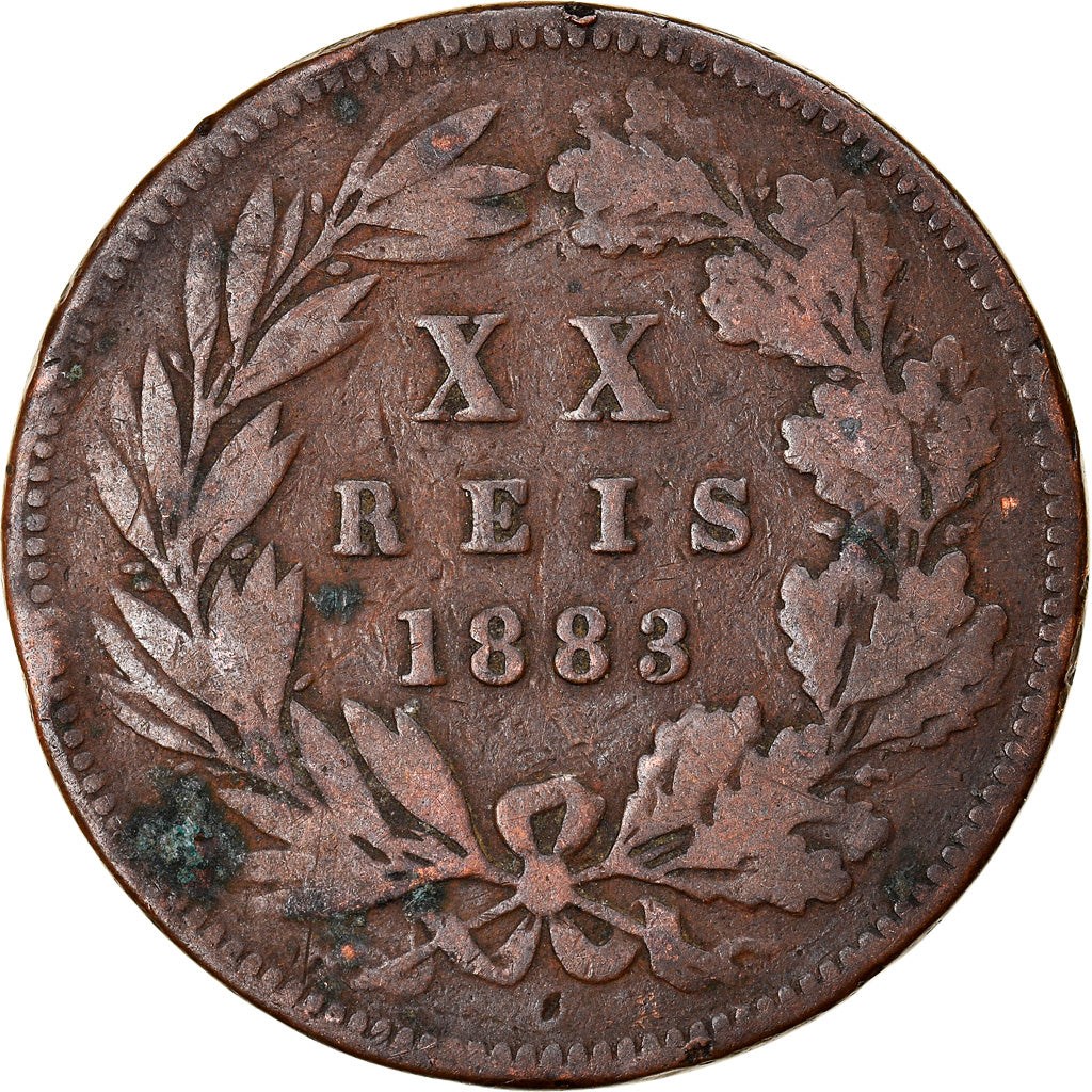 Münze, Portugal, Luiz I, 20 Reis, 1883, S, Bronze, KM:527