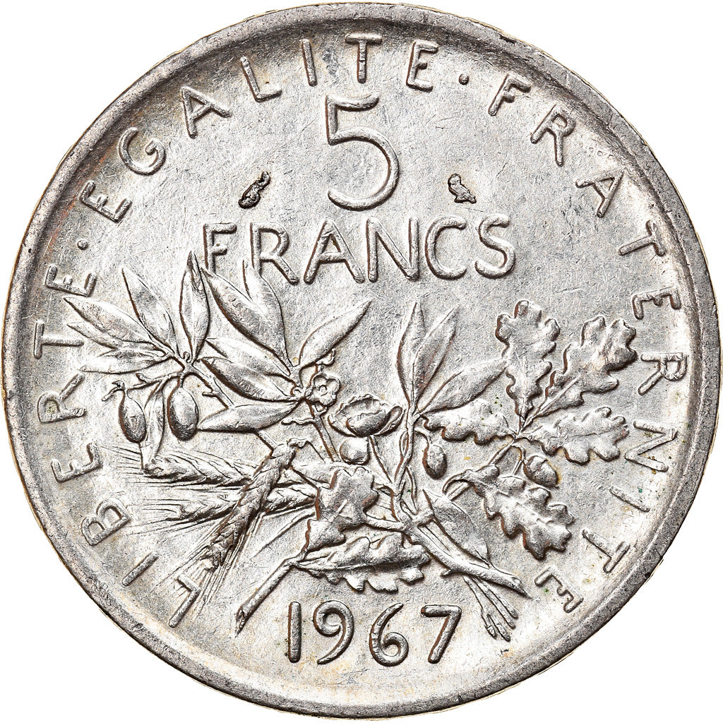 Coin, France, Semeuse, 5 Francs, 1967, Paris, AU(50-53), Silver, KM:926