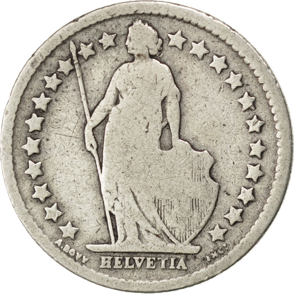 Moneta, Svizzera, 1/2 Franc, 1898, Bern, MB, Argento, KM:23