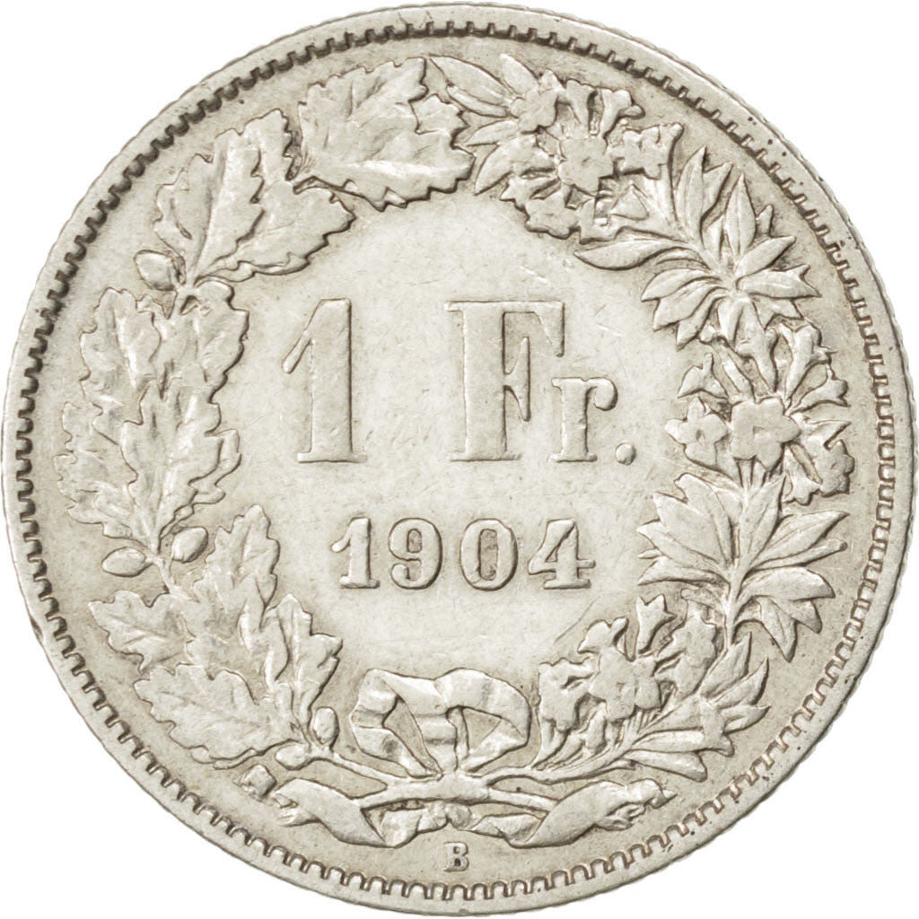 Moneta, Svizzera, Franc, 1904, Bern, MB+, Argento, KM:24