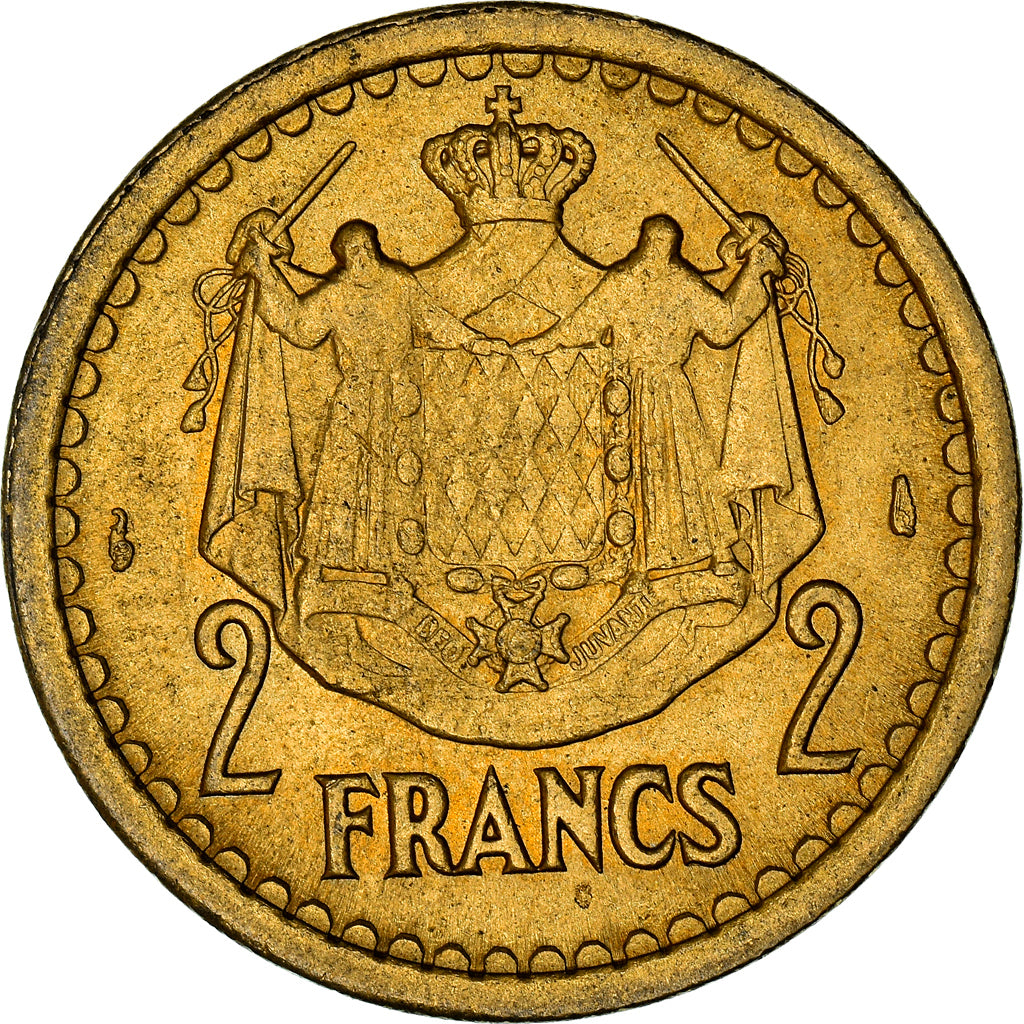Monnaie, Monaco, 2 Francs, 1943, Paris, SUP, Cupro-Aluminium, Gadoury:134