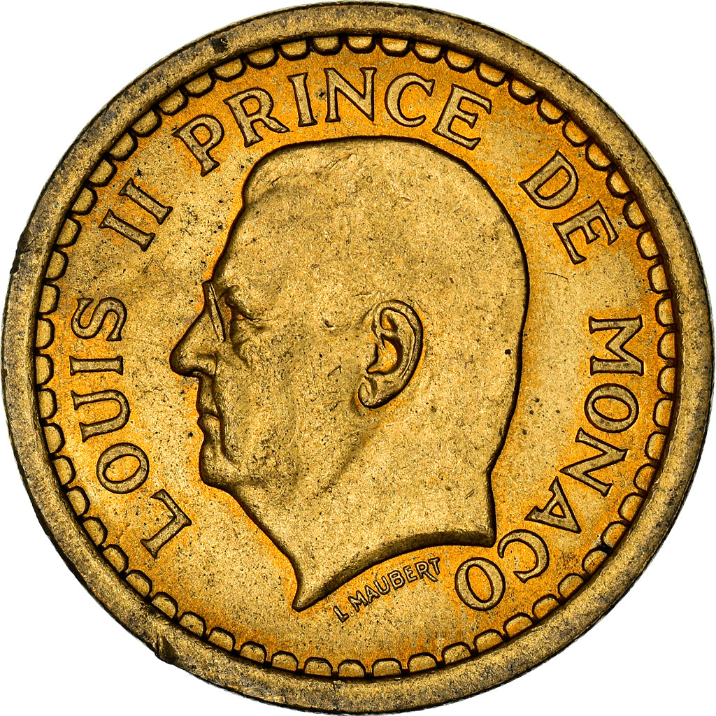 Coin, Monaco, 2 Francs, 1943, Paris, MS(60-62), Cupro-Aluminium, Gadoury:134