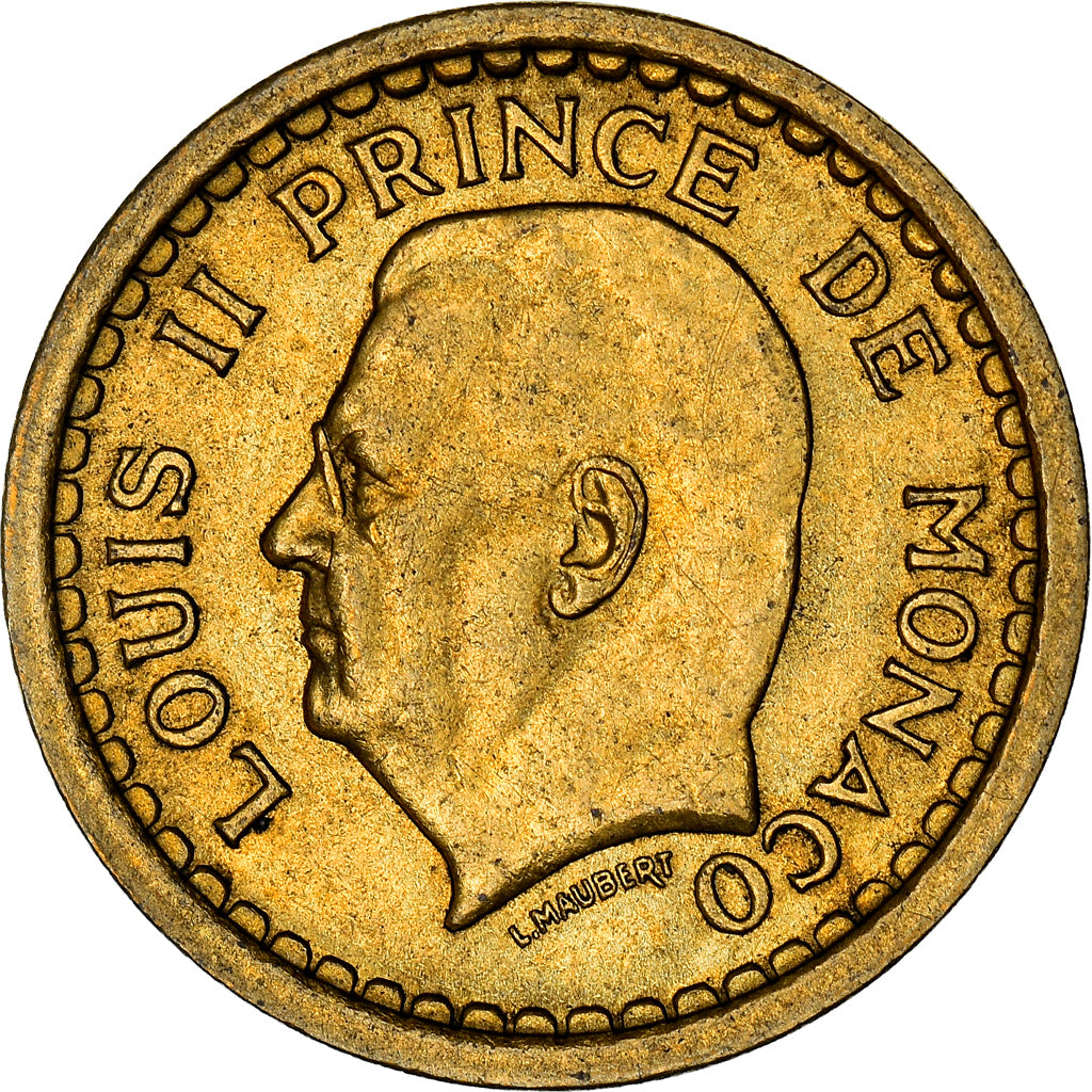 Coin, Monaco, Franc, 1943, Paris, AU(55-58), Cupro-Aluminium, Gadoury:MC 132