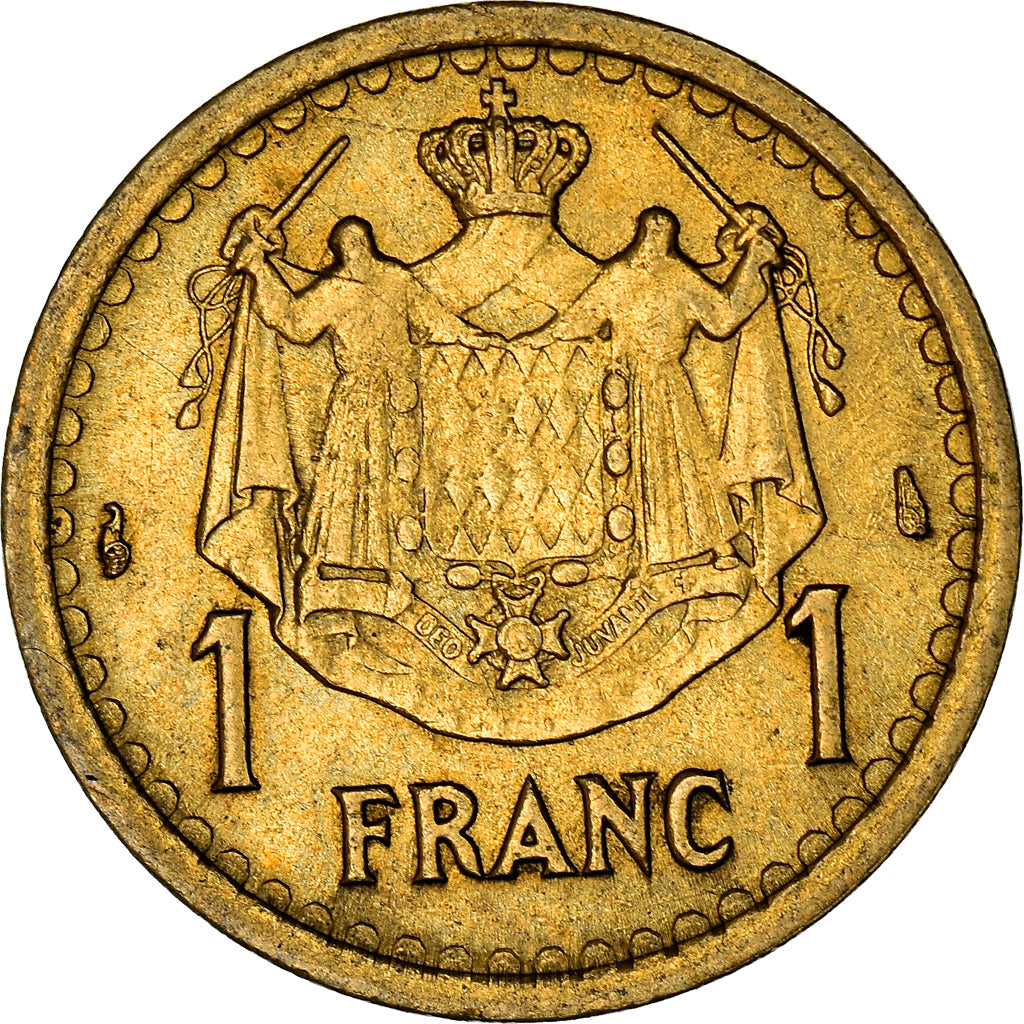Coin, Monaco, Franc, 1943, Paris, AU(55-58), Cupro-Aluminium, Gadoury:MC 132