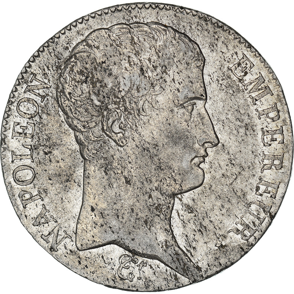 Moeda, França, Napoléon I, 5 Francs, 1806, Strasbourg, AU(55-58), Prata